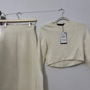 Fitted skirt and Crop top